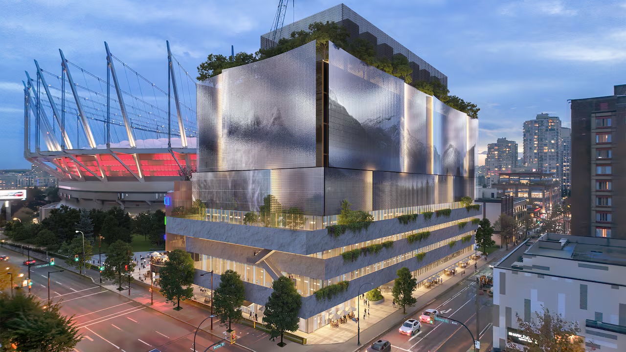 Rendering of a proposed data centre beside B.C. Place in downtown Vancouver